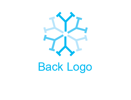 letter Y in rotation forming snowflake