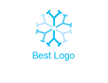 letter Y in rotation forming snowflake