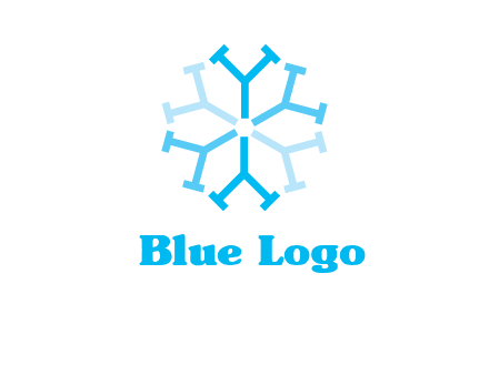 letter Y in rotation forming snowflake