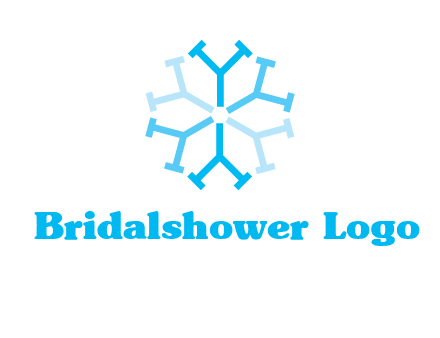 letter Y in rotation forming snowflake
