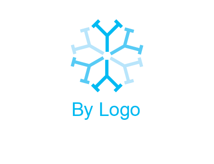 letter Y in rotation forming snowflake