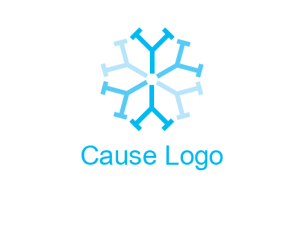 letter Y in rotation forming snowflake