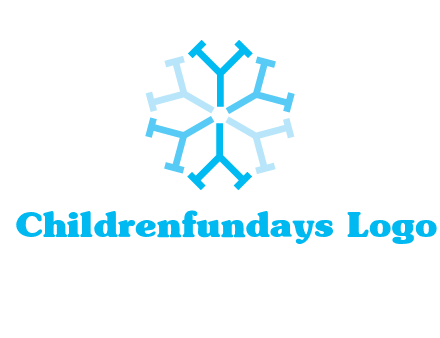 letter Y in rotation forming snowflake