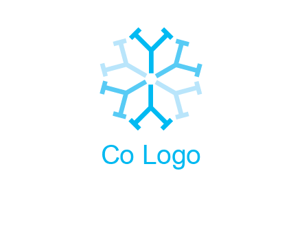 letter Y in rotation forming snowflake