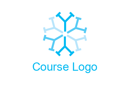 letter Y in rotation forming snowflake