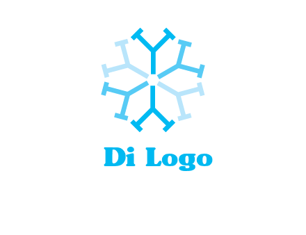 letter Y in rotation forming snowflake