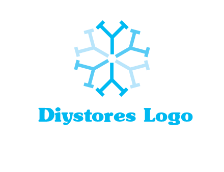 letter Y in rotation forming snowflake