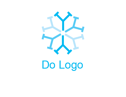 letter Y in rotation forming snowflake