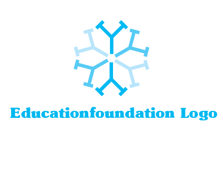 letter Y in rotation forming snowflake