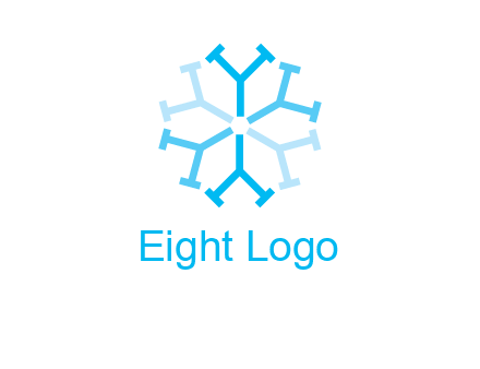 letter Y in rotation forming snowflake
