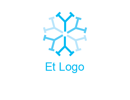 letter Y in rotation forming snowflake