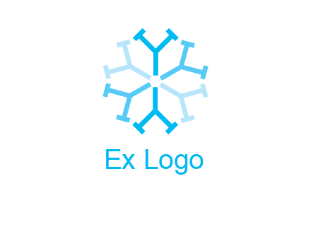 letter Y in rotation forming snowflake