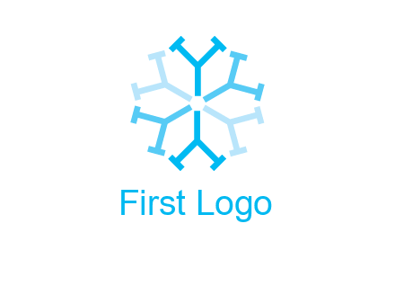 letter Y in rotation forming snowflake