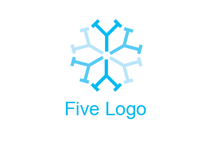 letter Y in rotation forming snowflake