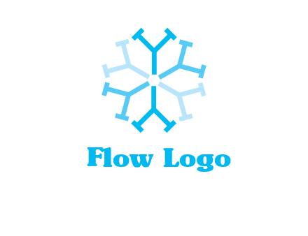 letter Y in rotation forming snowflake