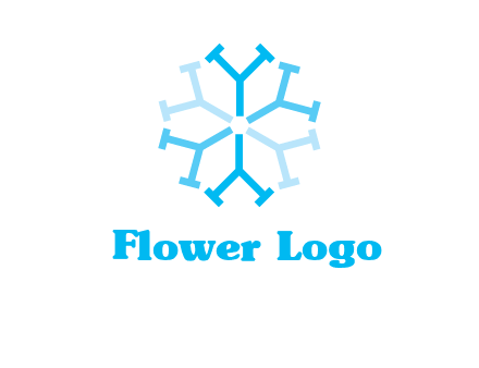 letter Y in rotation forming snowflake