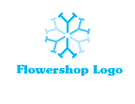 letter Y in rotation forming snowflake