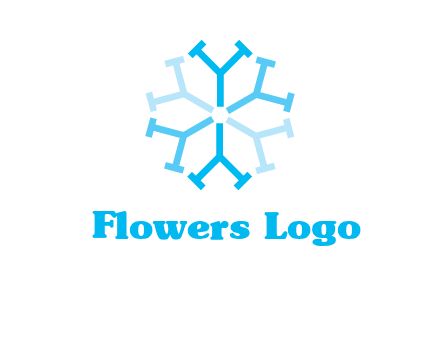 letter Y in rotation forming snowflake