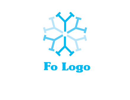 letter Y in rotation forming snowflake