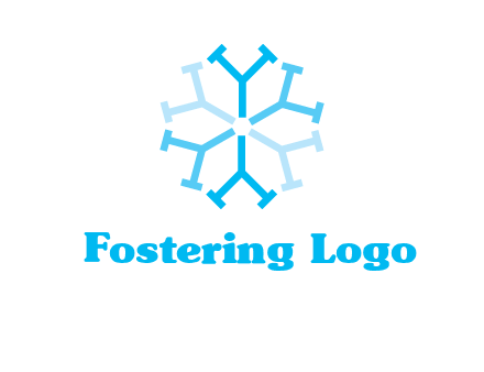 letter Y in rotation forming snowflake