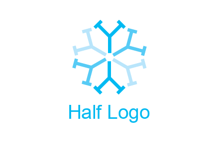 letter Y in rotation forming snowflake