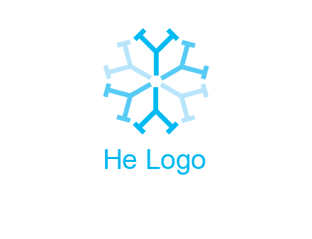 letter Y in rotation forming snowflake
