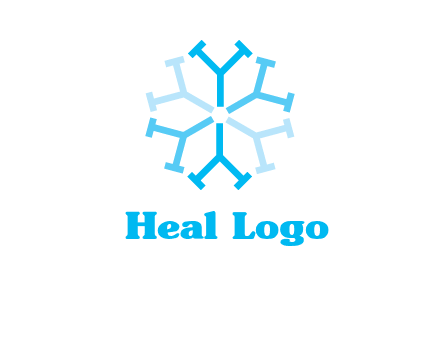letter Y in rotation forming snowflake