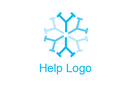 letter Y in rotation forming snowflake