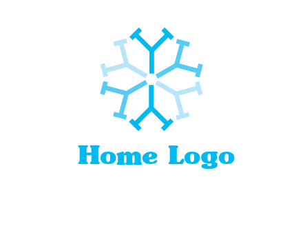 letter Y in rotation forming snowflake