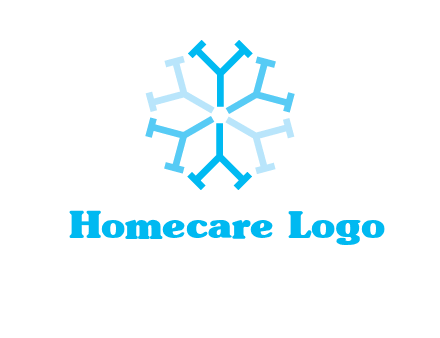 letter Y in rotation forming snowflake