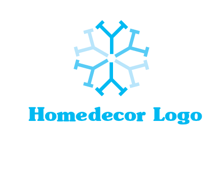 letter Y in rotation forming snowflake