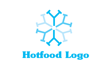 letter Y in rotation forming snowflake