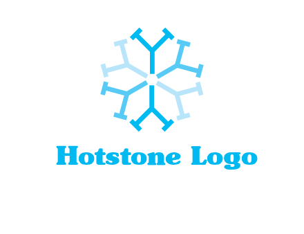 letter Y in rotation forming snowflake