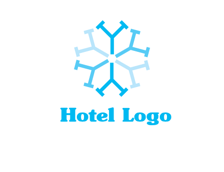 letter Y in rotation forming snowflake