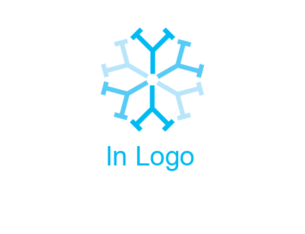 letter Y in rotation forming snowflake