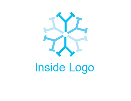 letter Y in rotation forming snowflake