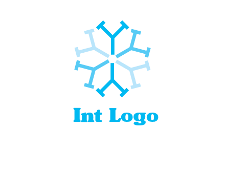 letter Y in rotation forming snowflake