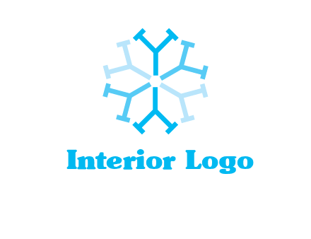 letter Y in rotation forming snowflake