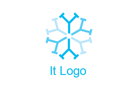 letter Y in rotation forming snowflake