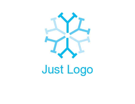 letter Y in rotation forming snowflake