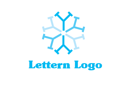 letter Y in rotation forming snowflake