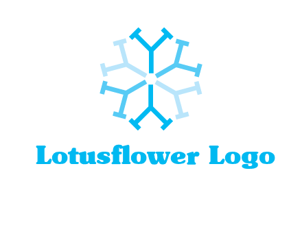 letter Y in rotation forming snowflake