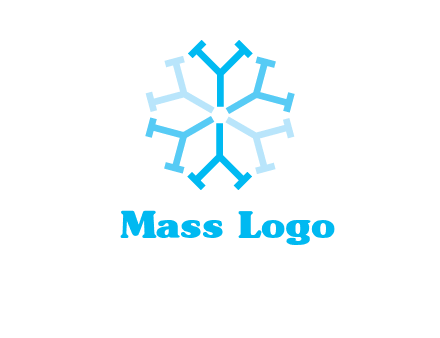 letter Y in rotation forming snowflake