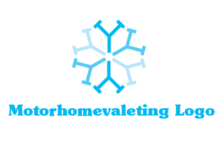 letter Y in rotation forming snowflake