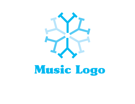 letter Y in rotation forming snowflake