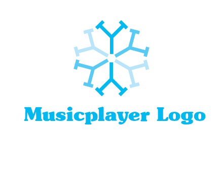 letter Y in rotation forming snowflake