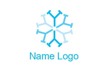 letter Y in rotation forming snowflake
