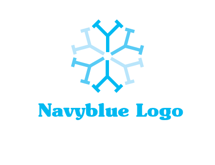 letter Y in rotation forming snowflake