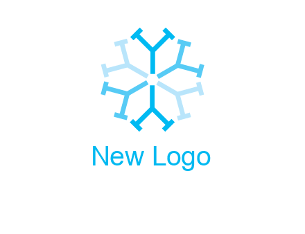 letter Y in rotation forming snowflake