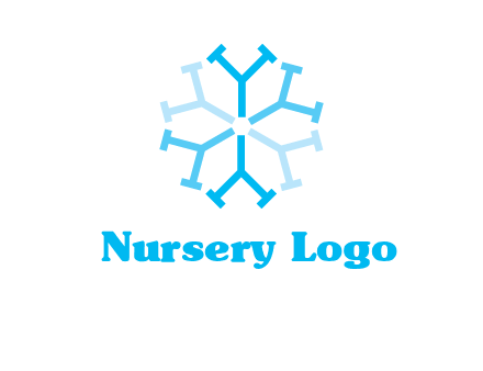 letter Y in rotation forming snowflake